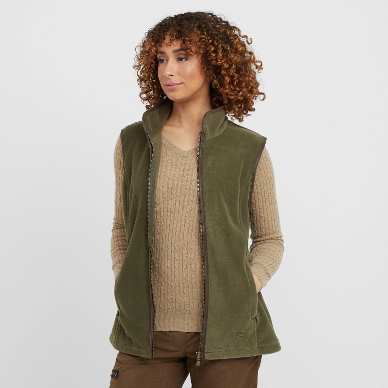 Hoggs of Fife Women's Stenton Fleece Gilet in Lovat
