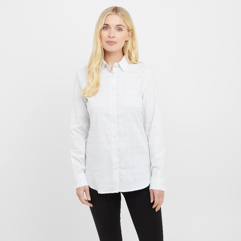 Hoggs of Fife Women's Callie Twill Shirt in White, Pink or Blue
