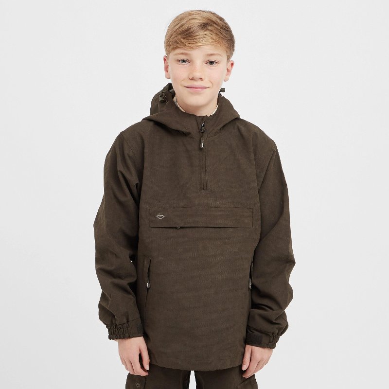 Hoggs of Fife Kids Struther Smock Field Jacket in Dark Green