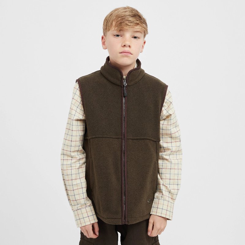 Hoggs of Fife Kids Woodhall Fleece Gilet in Green