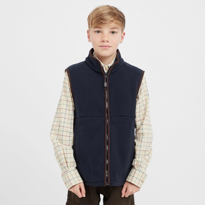Hoggs of Fife Kids Woodhall Fleece Gilet in Navy