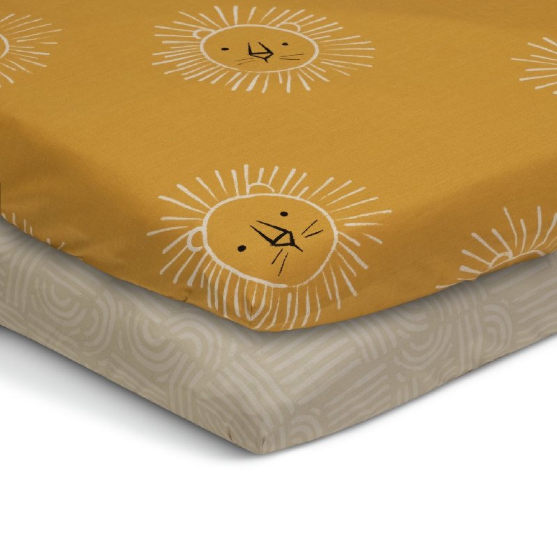 Habitat Cotton Safari Nursery Twin Pack Fitted Cot Bed Sheets