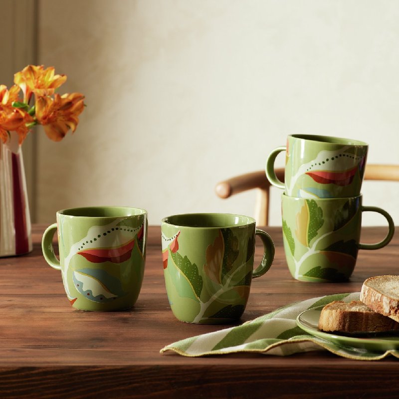 Habitat x Sanderson & National Trust Berries Stoneware Mugs 4-Pack