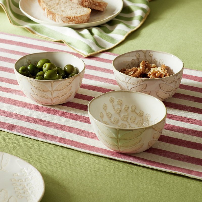 Habitat x Sanderson & National Trust Bellis Nibble Bowls 3-Piece Stoneware Set