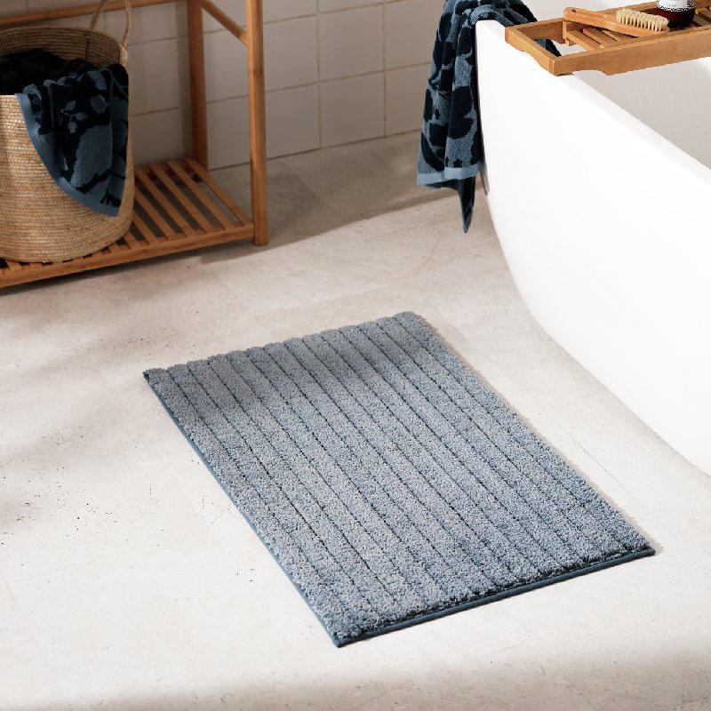 Habitat Quick Dry Bath Mat in Rustic Blue, 80cm x 50cm