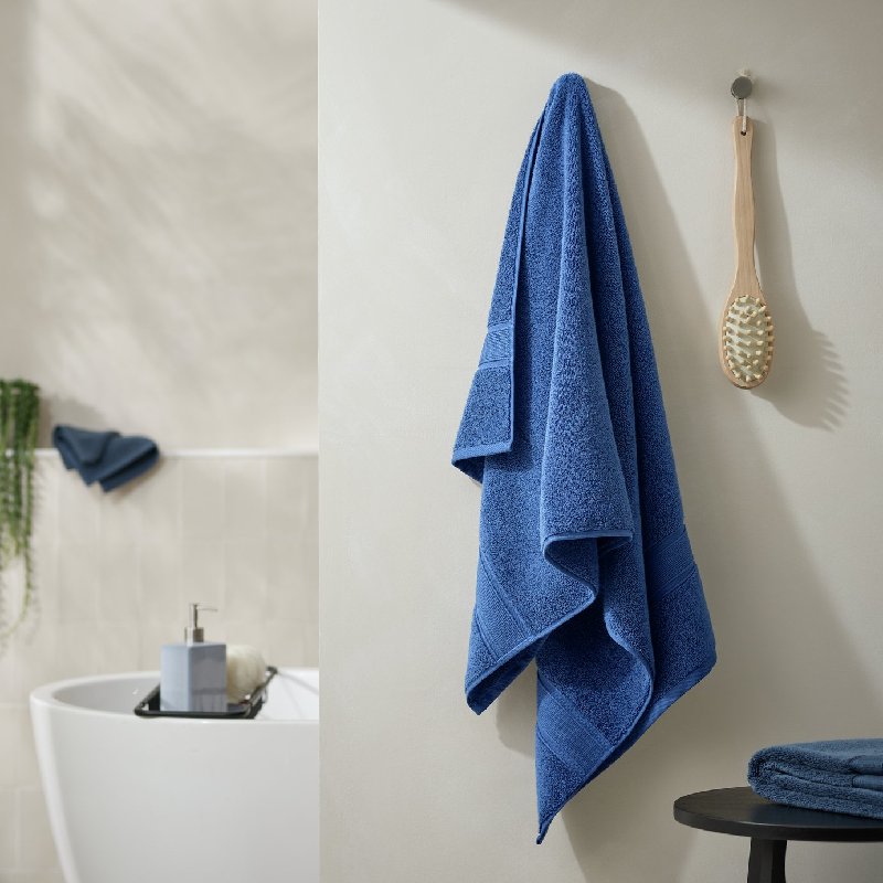 Habitat Supersoft Bath Towel in Denim Blue, 130cm x 70cm, 500gsm