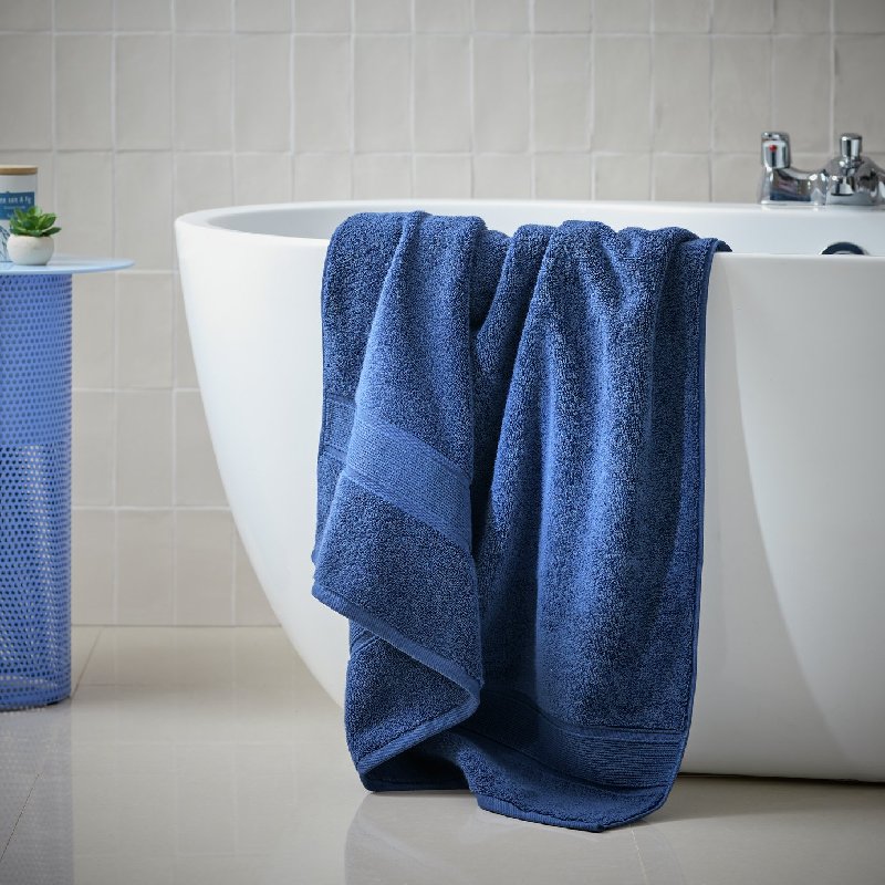 Habitat Supersoft Bath Sheet in Denim Blue, 150 x 100 cm