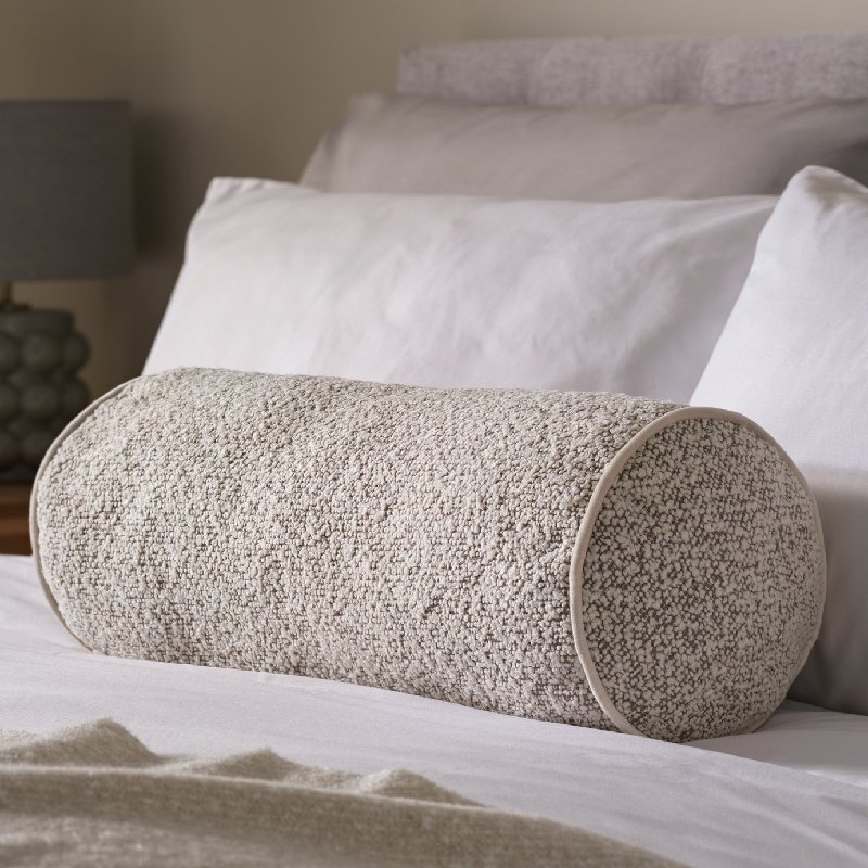 Habitat Boucle Bolster Cushion - Ivory - 50x20cm