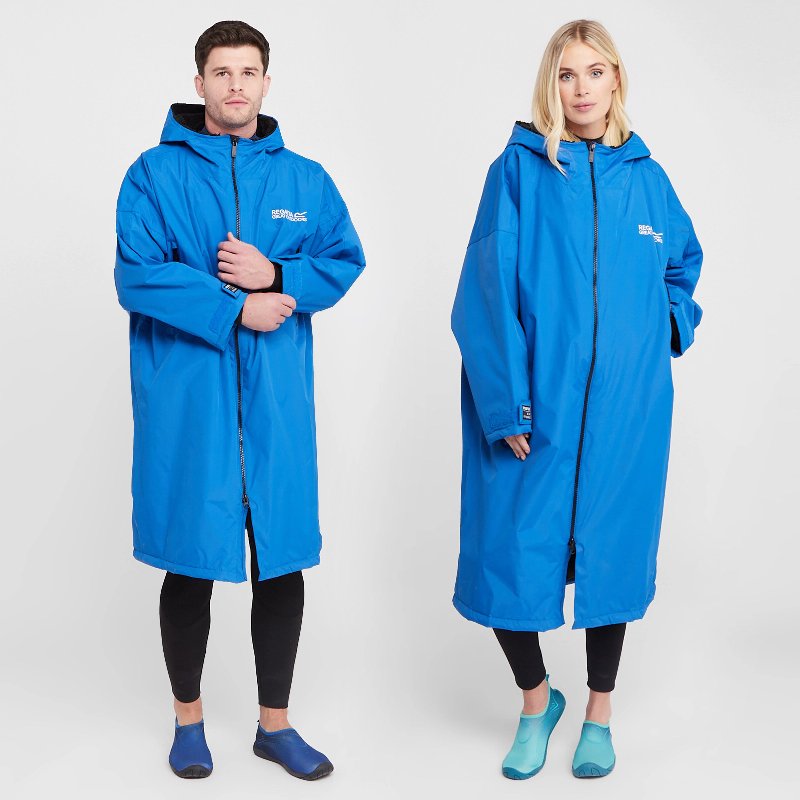 Regatta Adults Waterproof Robe in Oxford Blue with Hydrafort 5000 Fabric