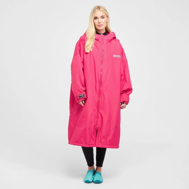 Regatta Waterproof Changing Robe in Pink with Borg Fleece Lining