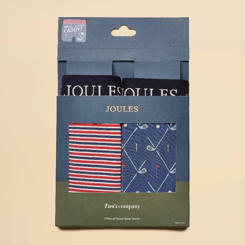 Joules Men's Crown Joules Underwear Pack of 5 in Red/Blue Print