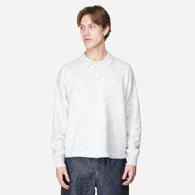 Home Grown Sway Knit Polo Shirt in Grey