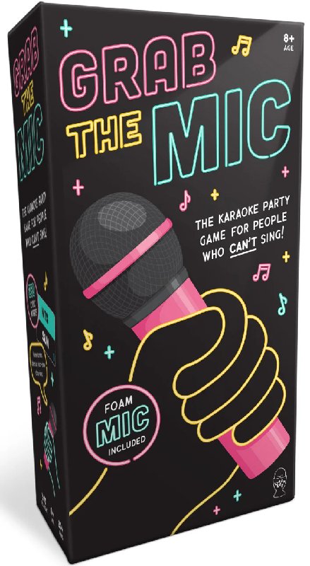 Lucky Egg Grab The Mic Game - Karaoke Board Game with Foam Microphone
