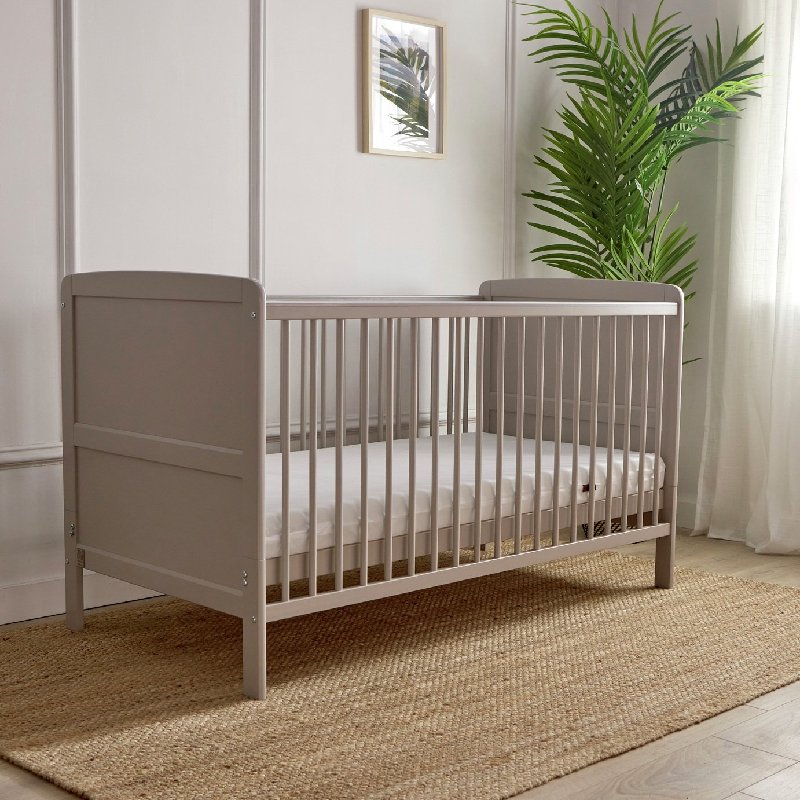 Baby Elegance Travis Cot Bed with Mattress in Grey
