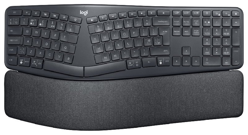 Logitech ERGO K860 Wireless Bluetooth Ergonomic Keyboard Graphite