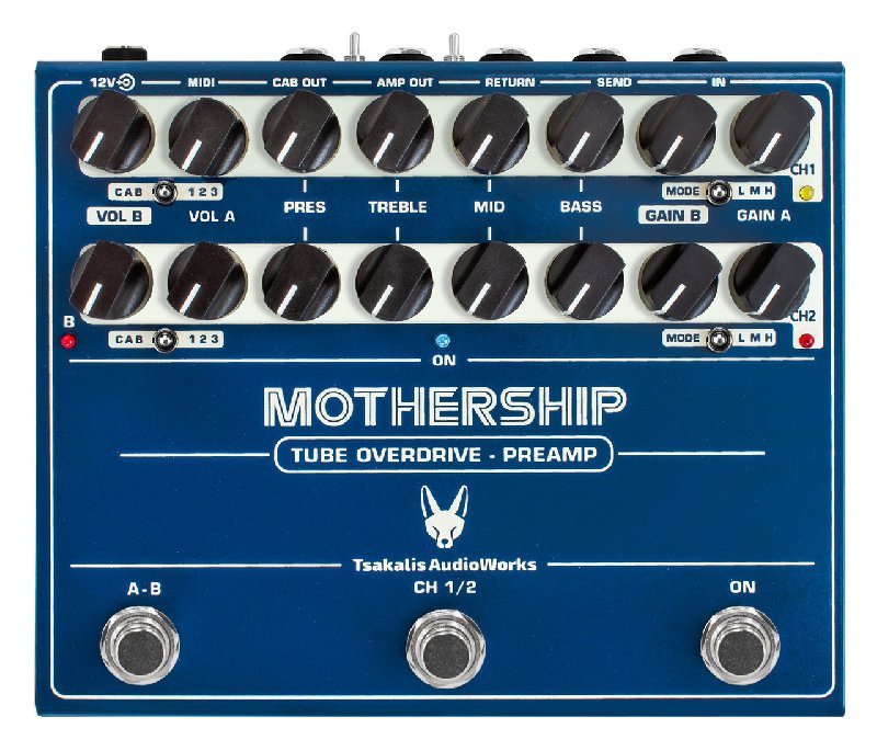 Tsakalis AudioWorks MOTHERSHIP Dual Channel Tube Overdrive Preamp with Cab Sim and MIDI Control