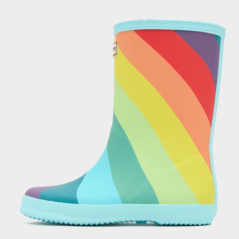 Hunter Kids’ First Classic Stripe Wellington Boots - Blue Stripe