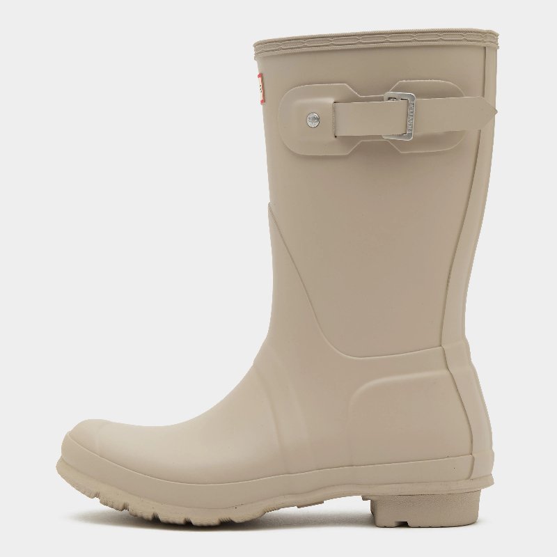 Hunter Women's Original Short Gloss Wellington Boots in Skimming Stone