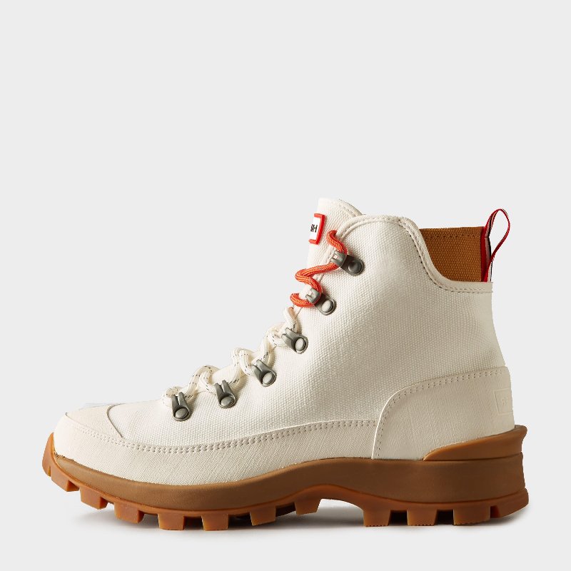 Hunter Women's Canvas Desert Commando Boots in White