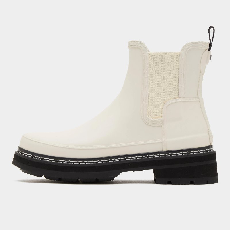 Hunter Women's Refined Stitch Detail Chelsea Wellington Boots in White