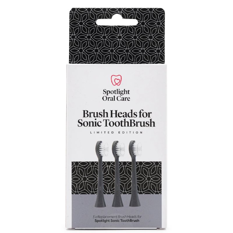 Spotlight Oral Care Sonic Toothbrush Replacement Heads - Graphite Grey (Pack of 3)