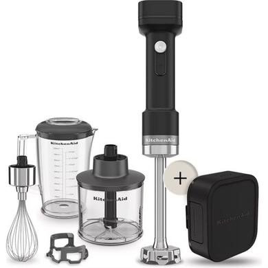 KitchenAid Go Cordless Hand Blender with Battery, Matte Black