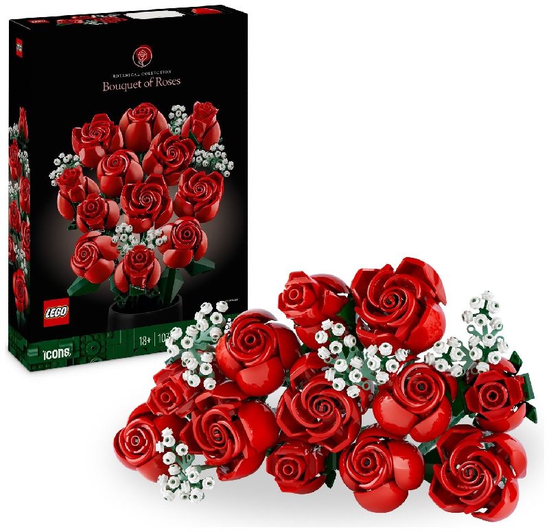 LEGO Icons Bouquet of Roses Flowers Set 10328 (822 Pieces)