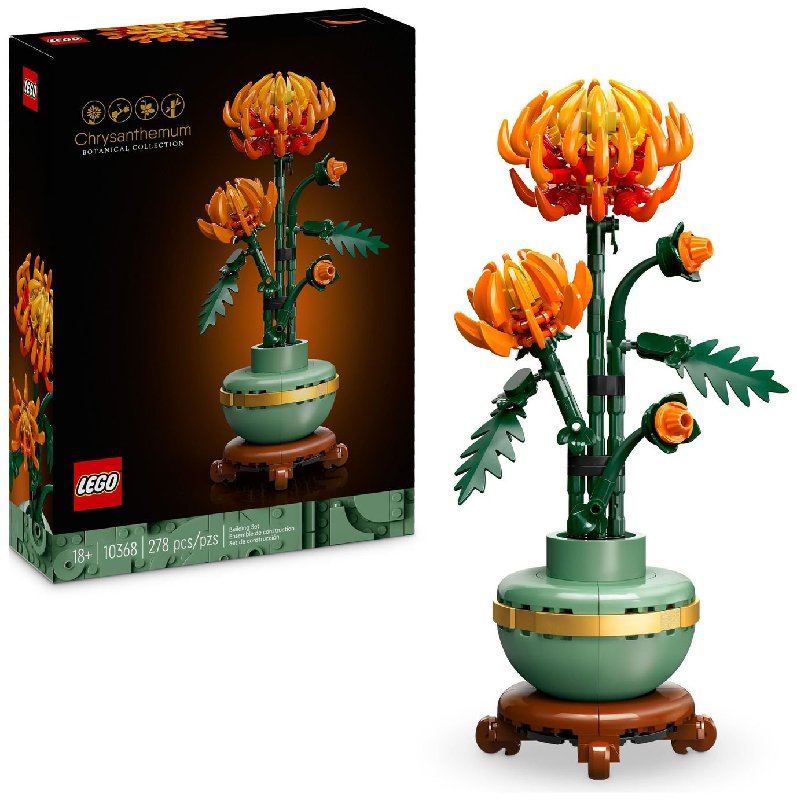 LEGO Icons Chrysanthemum Faux Flower Set 10368 with Pot