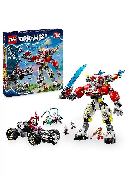 LEGO DREAMZzz 2-in-1 Cooper's Tiger Mech & Zero's Hot Rod Car Set 71497