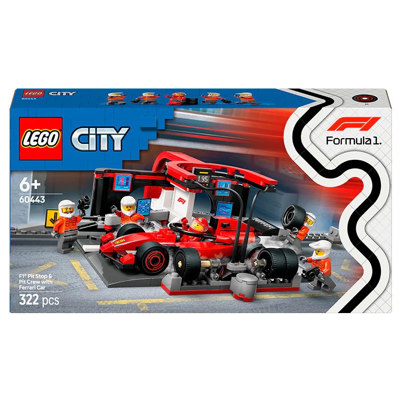 LEGO City F1 Pit Stop & Pit Crew with Ferrari Car Building Set 60443