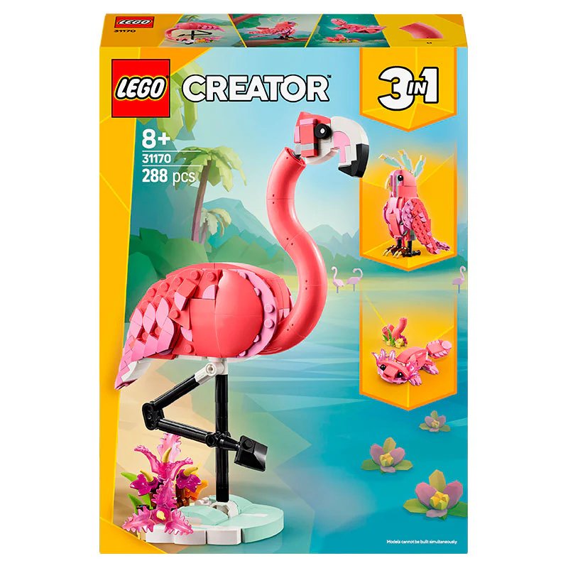 LEGO Creator 3in1 Wild Animals: Pink Flamingo Building Set (31170) - 288 Pieces