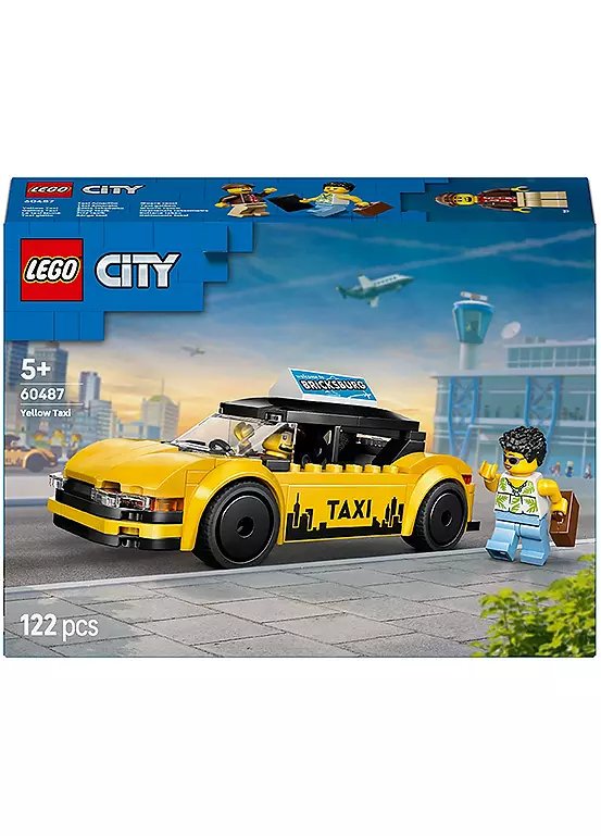 LEGO City Yellow Taxi Toy Model Car with Minifigures 60487
