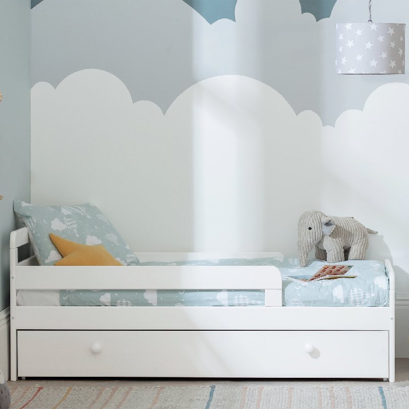 Habitat Ellis Toddler Bed Frame with Storage Drawer in White