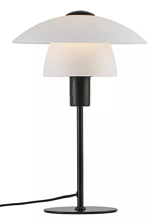 Nordlux Verona LED Table Lamp in Black with Two Opal White Glass Shades