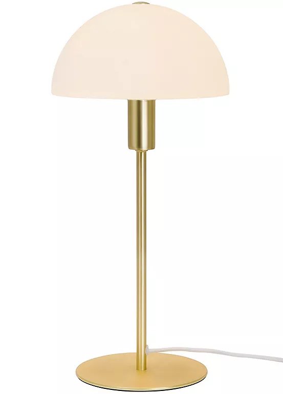 Nordlux Ellen LED Table Lamp in Opal Brass with Mouth-Blown Glass Shade