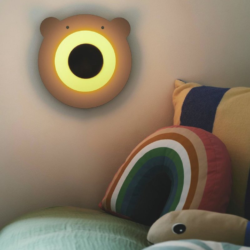 Nordlux Bruna Bear Brown LED Wall Light with Mouth-Blown Glass