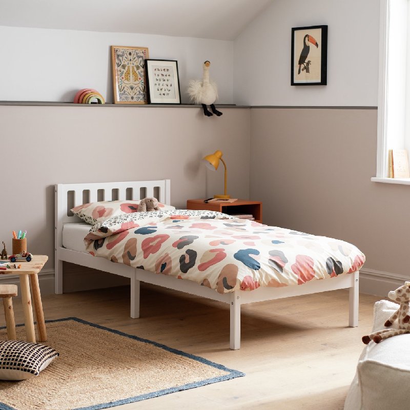 Habitat Ronnie Single Bed Frame in White with Solid Pine Frame