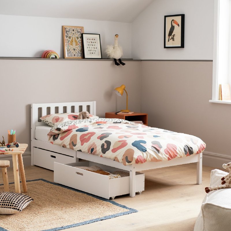 Habitat Ronnie Single Bed Frame with 2 Underbed Drawers in White