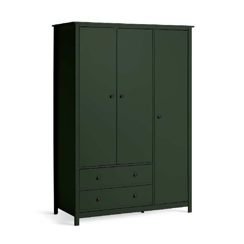 Habitat Brooklyn 3 Door Wardrobe in Green, 180.1cm Tall