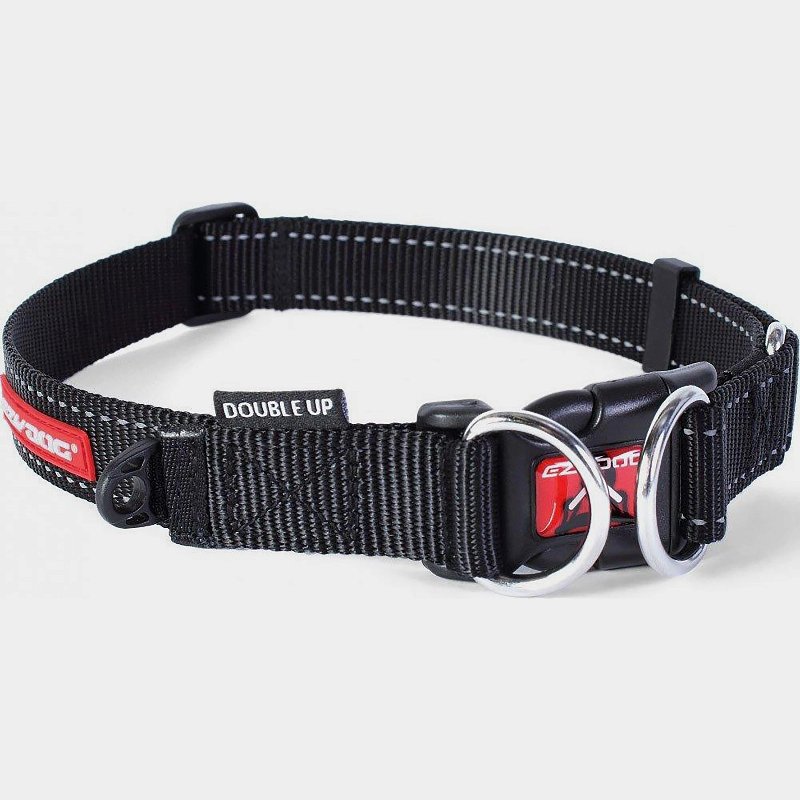 EzyDog Double Up Dog Collar, Black, Medium