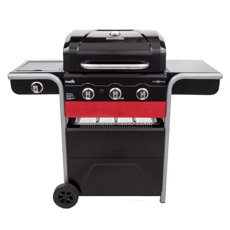 Char-Broil 3 Burner Gas and Charcoal Hybrid BBQ with Side Burner