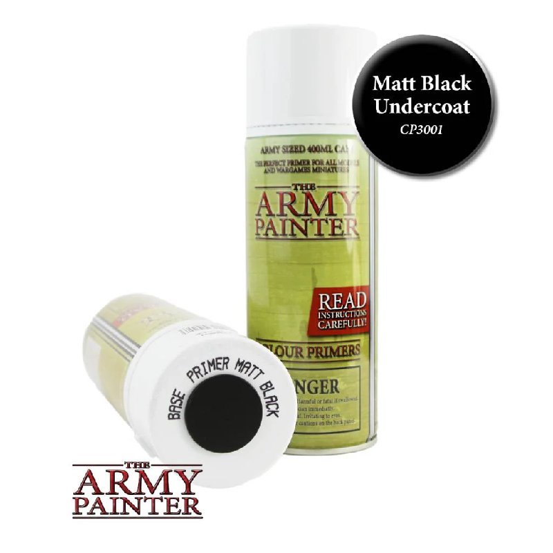 The Army Painter Colour Primer Spray Paint - Matt Black 400ml Aerosol