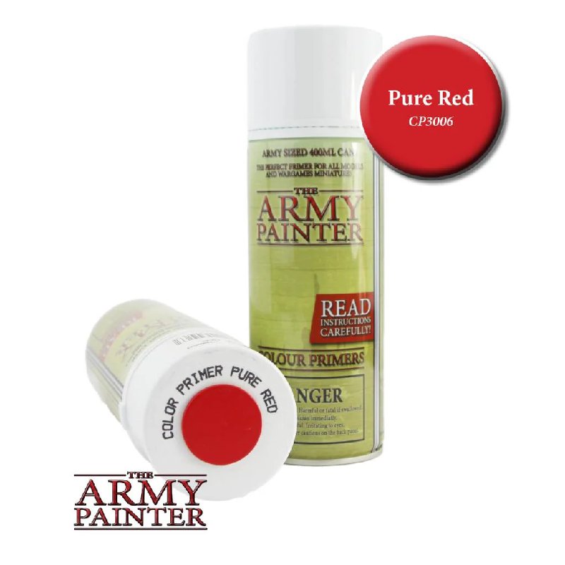 The Army Painter Colour Primer Spray Paint - Pure Red 400ml Aerosol