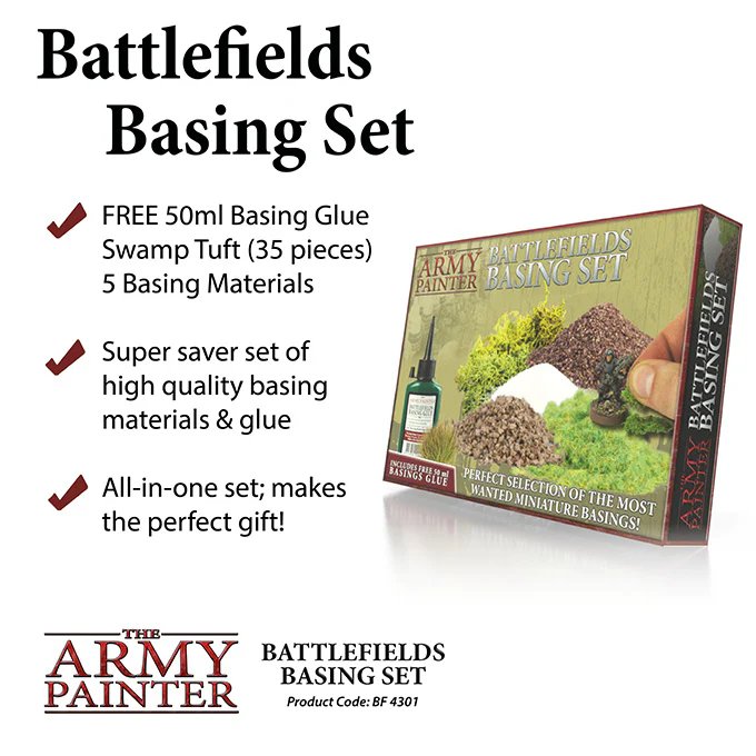 The Army Painter Battlefields Basing Set (2019) with 50ml Glue