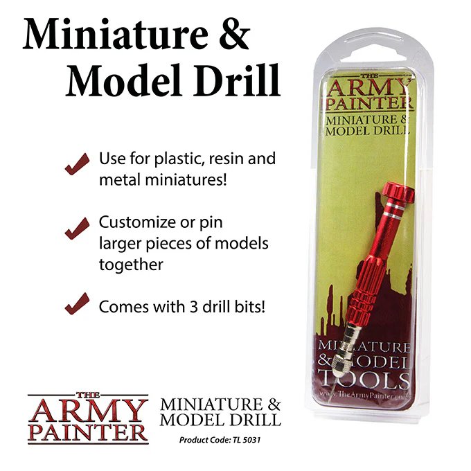 The Army Painter Miniature and Model Drill with 3 Drill Bits (1.0, 1.4, 1.8mm)