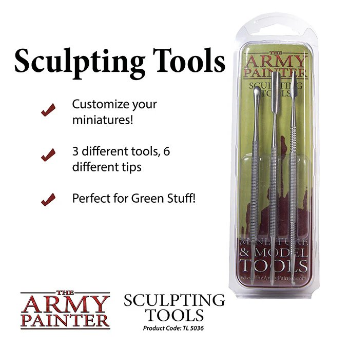 The Army Painter Sculpting Tools Set with 3 Stainless Steel Tools