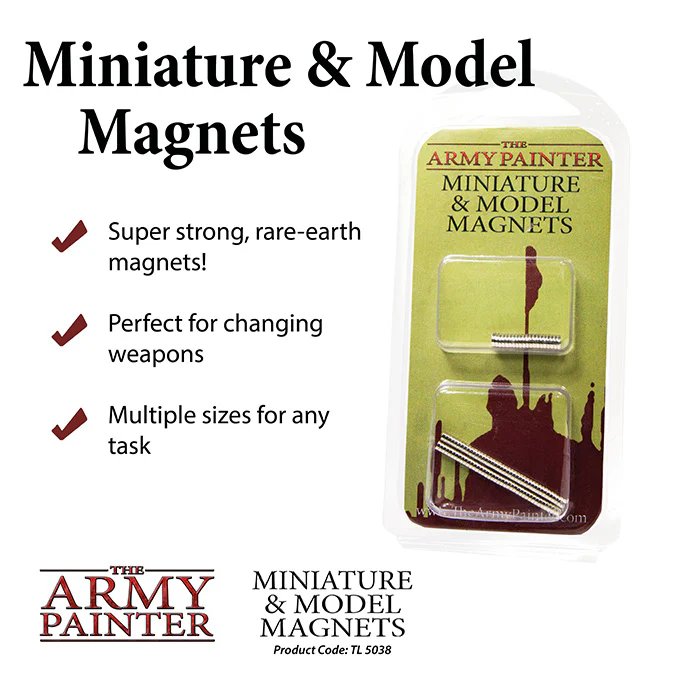 The Army Painter Miniature & Model Magnets Pack: 20 x 5mm & 80 x 3mm N52 Neodymium Magnets