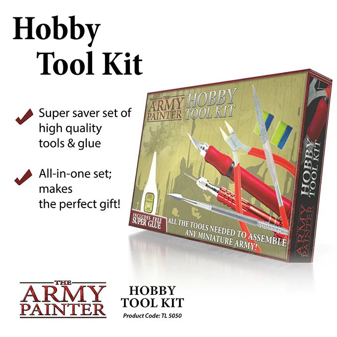 The Army Painter Hobby Tool Kit with Glue, Knife, and Drill