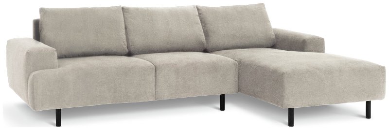 Habitat Julien Right Hand Corner Chaise Sofa in Natural Velvet