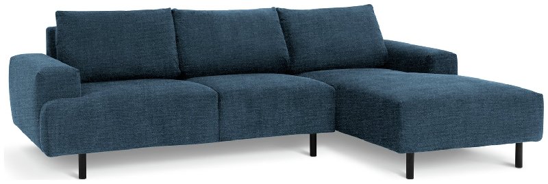 Habitat Julien Velvet Right Hand Corner Chaise Sofa in Navy